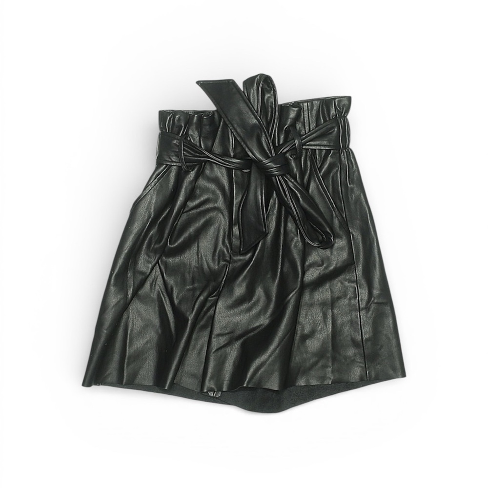 120. Zara Black High Waist Leather Shorts
